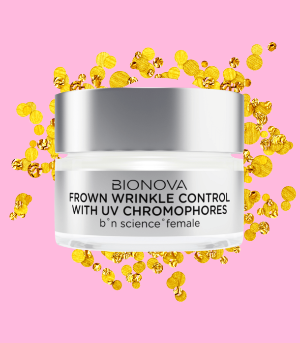 FROWN WRINKLE CONTROL WITH UV CHROMOPHORES